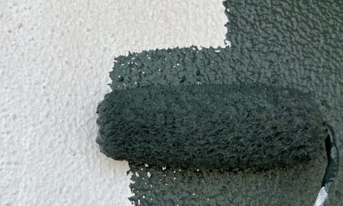 モルタル壁 中塗 施工中