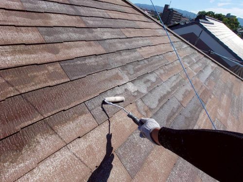 瀬戸市　屋根塗装　下塗り1回目