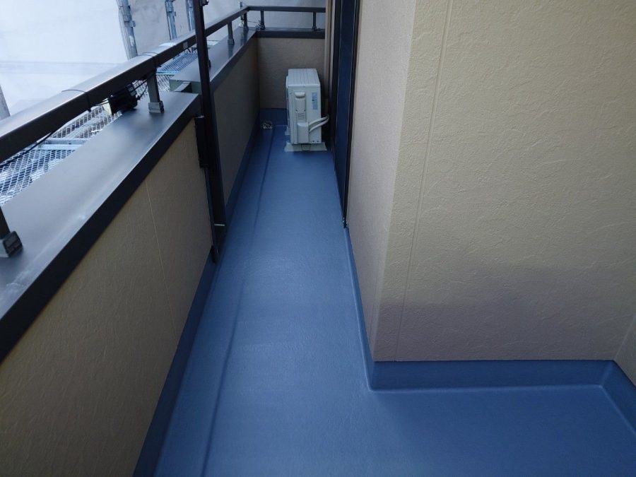 ベランダ防水　施工後　FRP