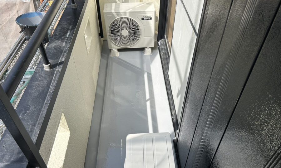 ベランダ防水　ウレタン防水　施工後