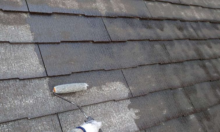 屋根下塗り2回目