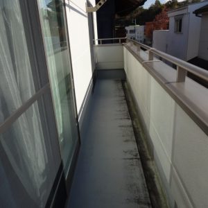 ベランダ立ち上がり　コケ付着