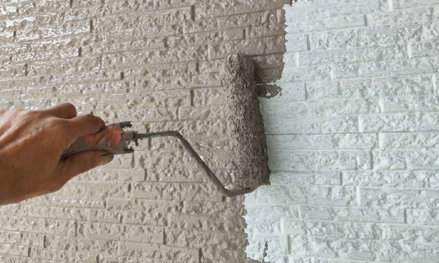 外壁塗装 中塗り 施工中