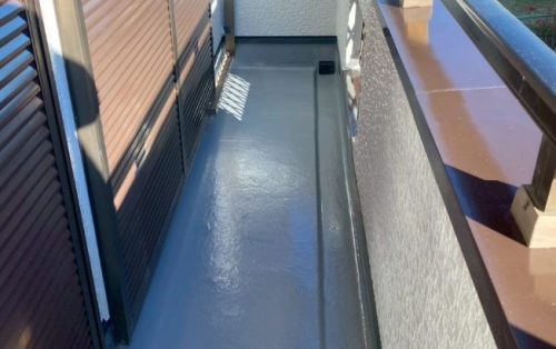 ベランダ防水トップコート施工後