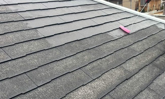 屋根塗装 下塗り2回目 施工中