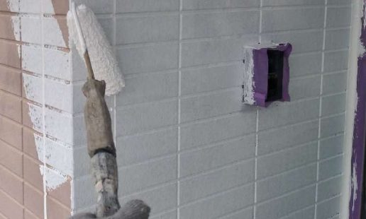 外壁塗装 下塗り 施工中