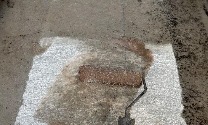 ベランダFRP防水　FRP樹脂含侵・ライニング施工