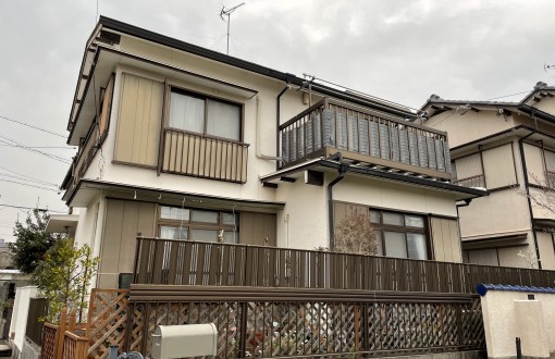 外壁屋根塗装前モルタル（吹き付けリシン）