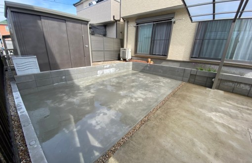 駐車場コンクリート施工後