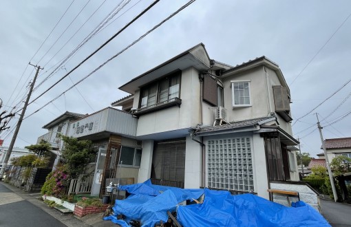 外壁塗装施工前モルタル