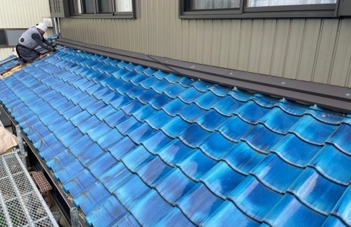 屋根漆喰施工前