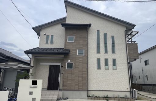 外壁塗装施工後RHピュアフレックス無機クリヤー