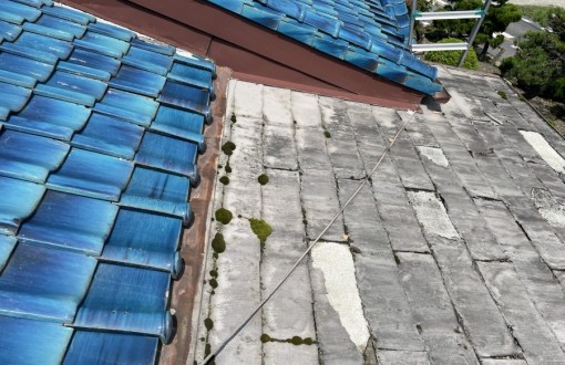 屋根カバー工法施工前カラーベスト