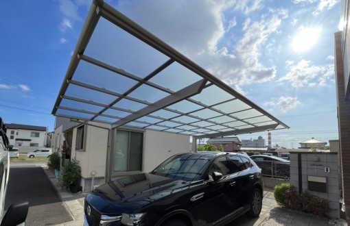 カーポート新設　施工後　ネスカF　LIXIL